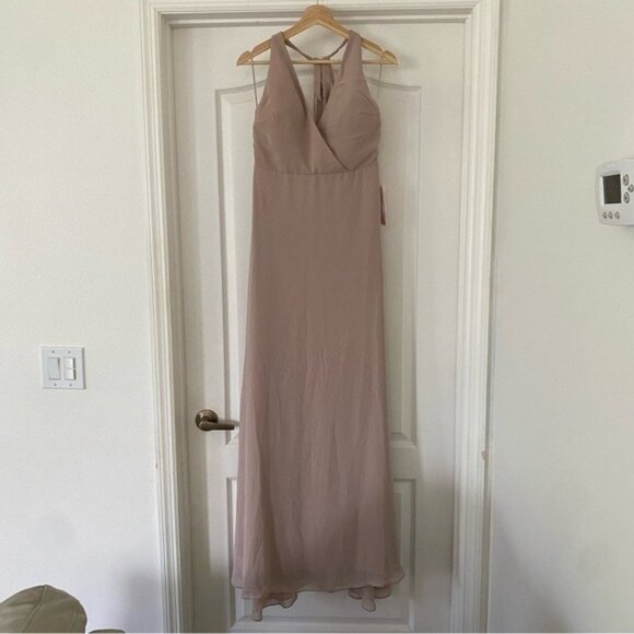 NWT: Birdy Grey Moni Convertible Dress Size Medium Nude Neutral Beige Bridesmaid - Picture 4 of 12